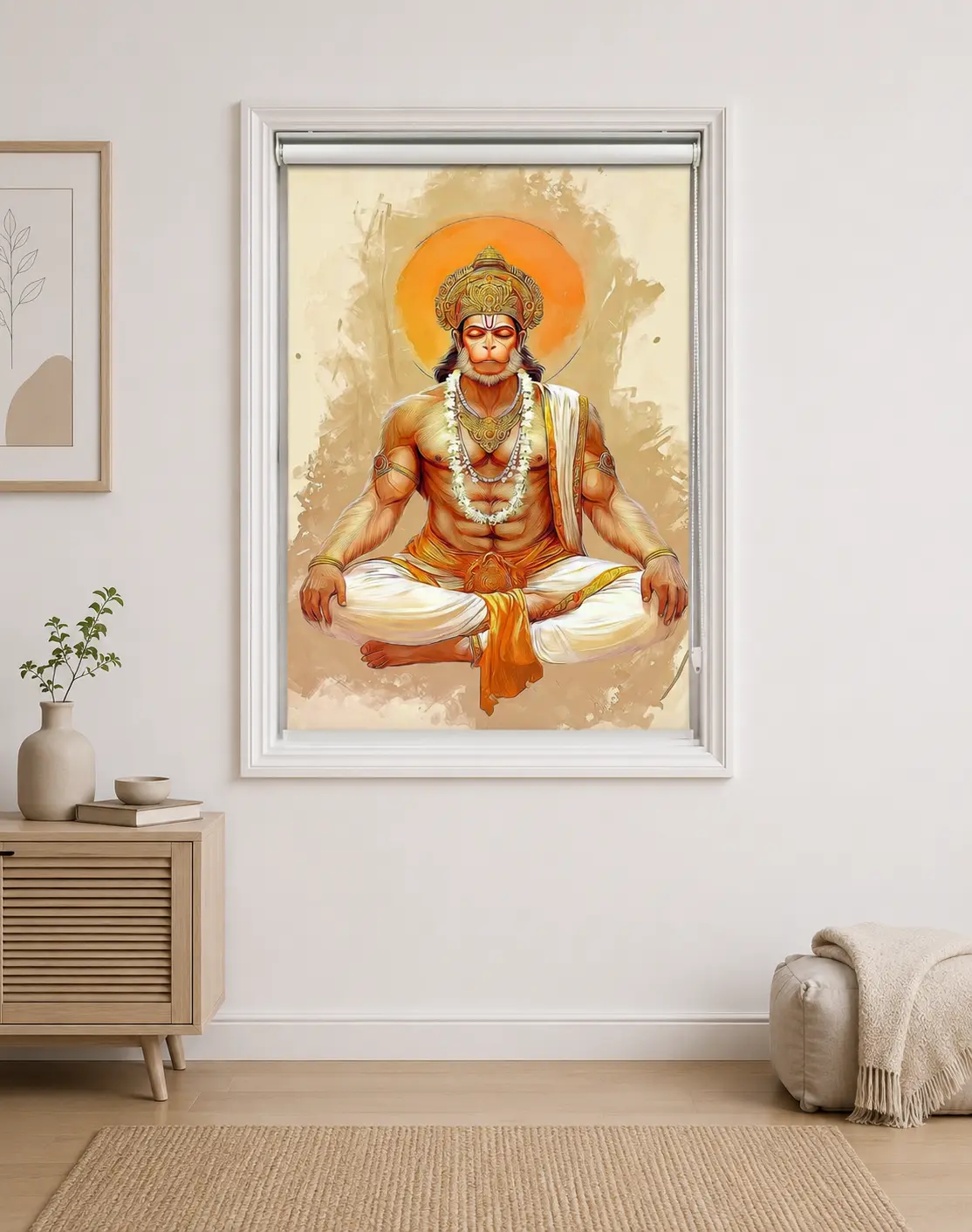 Meditating Lord Hanuman Roller Blind 1 Meditating Lord Hanuman Roller Blind
