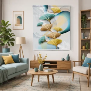Modern Ginkgo Leaf Roller Blind