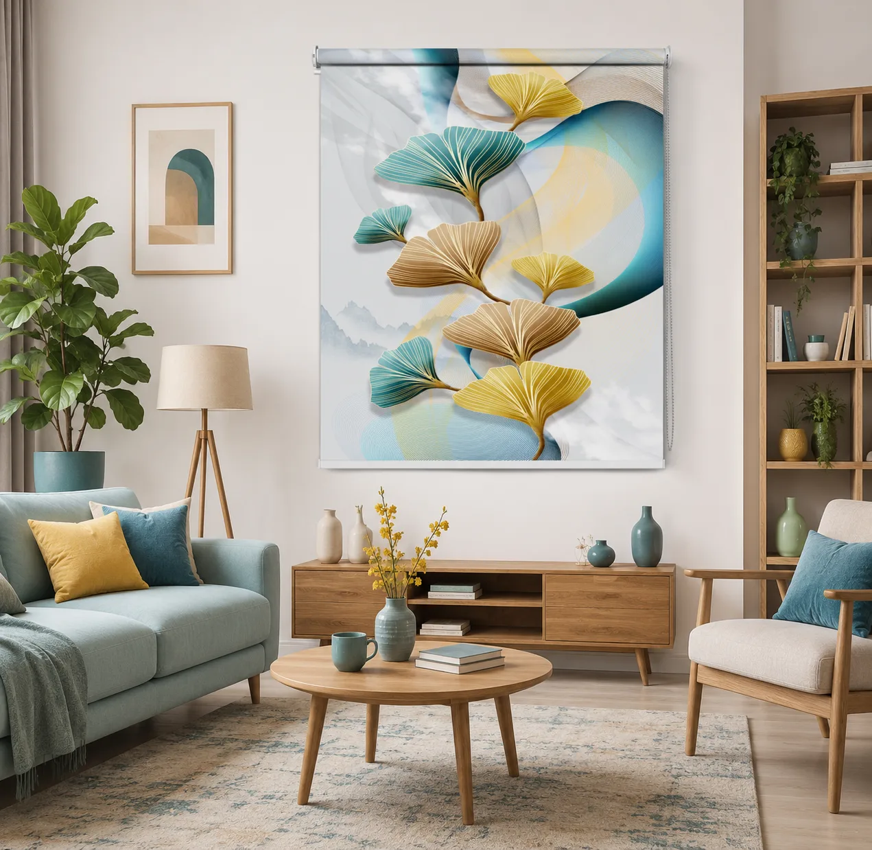 Modern Ginkgo Leaf Roller Blind 1 Modern Ginkgo Leaf Roller Blind