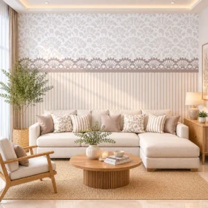 Neutral Art Deco Fan Wallpaper