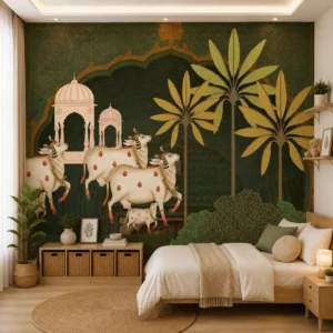 Royal Indian Heritage Wallpaper for Pooja Room or Temple
