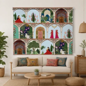 Royal Indian Palace Art Roller Blind with Mughal Heritage Design
