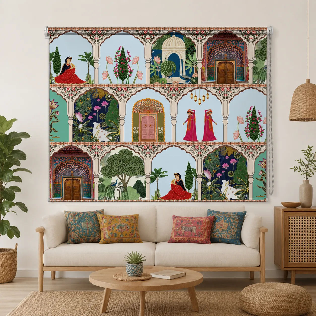 Royal Indian Palace Art Roller Blind with Mughal Heritage Design 1 Royal Indian Palace Art Roller Blind with Mughal Heritage Design