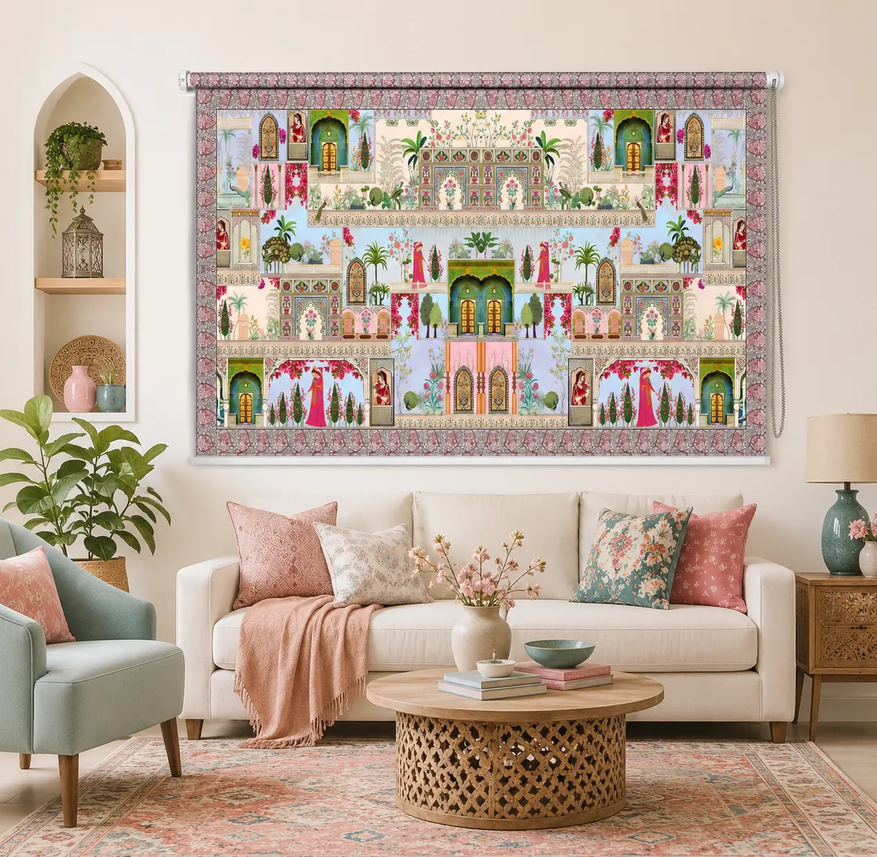 Royal Rajasthani Palace Heritage Roller Blind for Window 1 Royal Rajasthani Palace Heritage Roller Blind for Window