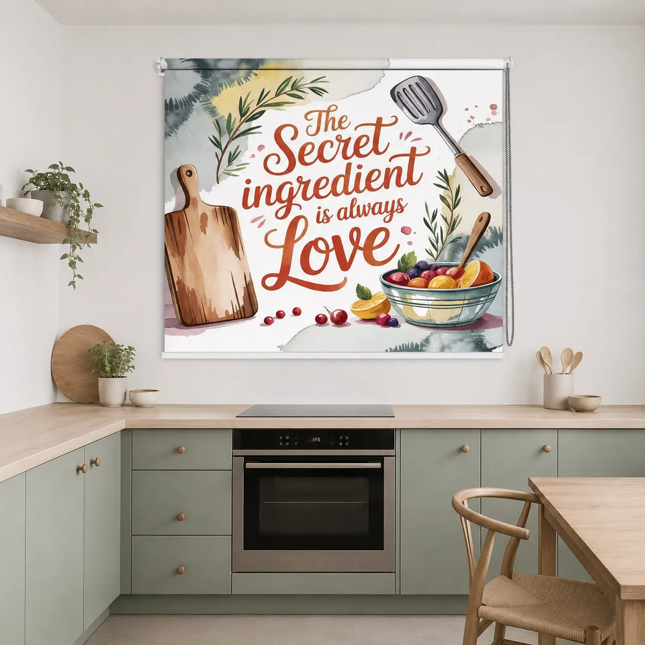 The Secret Ingredient Is Always Love Kitchen Quote Roller Blind 1 The Secret Ingredient Is Always Love Kitchen Quote Roller Blind