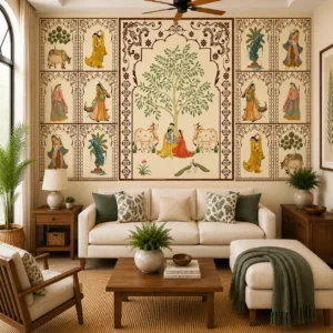 Traditional Indian Heritage Radha Krishna & Folk Art Wallpape