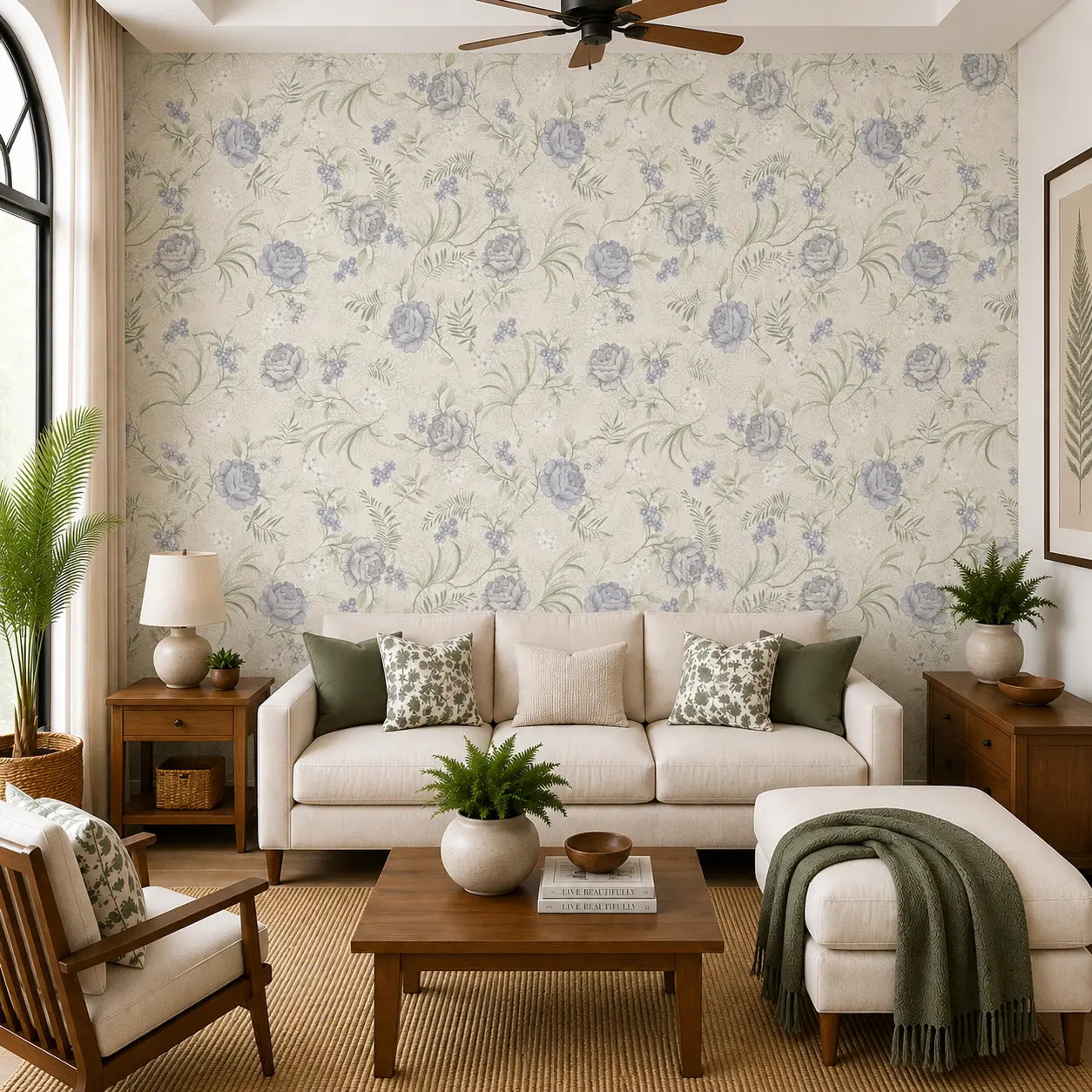 Vintage Blue Floral Wallpaper 1 Vintage Blue Floral Wallpaper