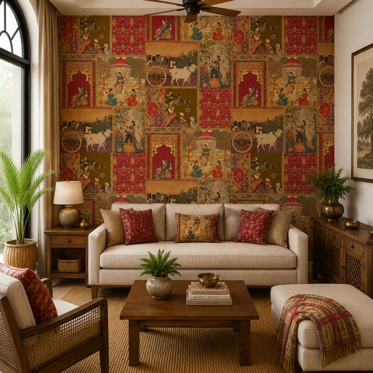 Vintage Indian Heritage Patchwork Rajasthani Wallpaper 1 Vintage Indian Heritage Patchwork Rajasthani Wallpaper