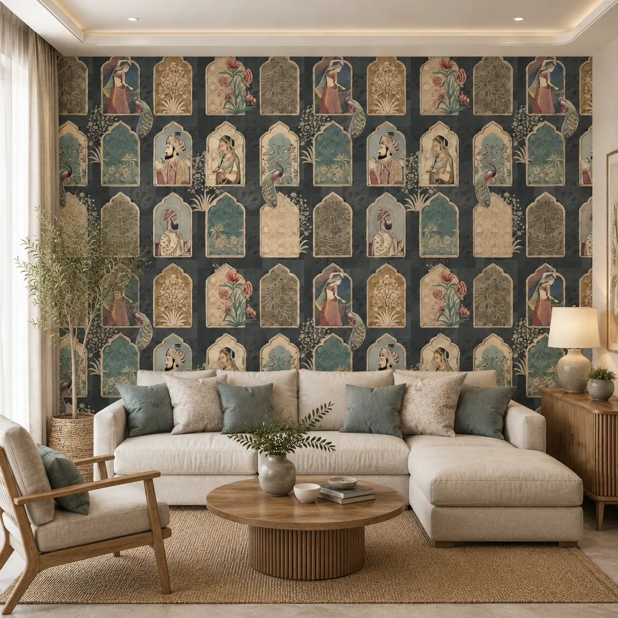 Vintage Indian Mughal Arch & Miniature Art Wallpaper 1 Vintage Indian Mughal Arch & Miniature Art Wallpaper