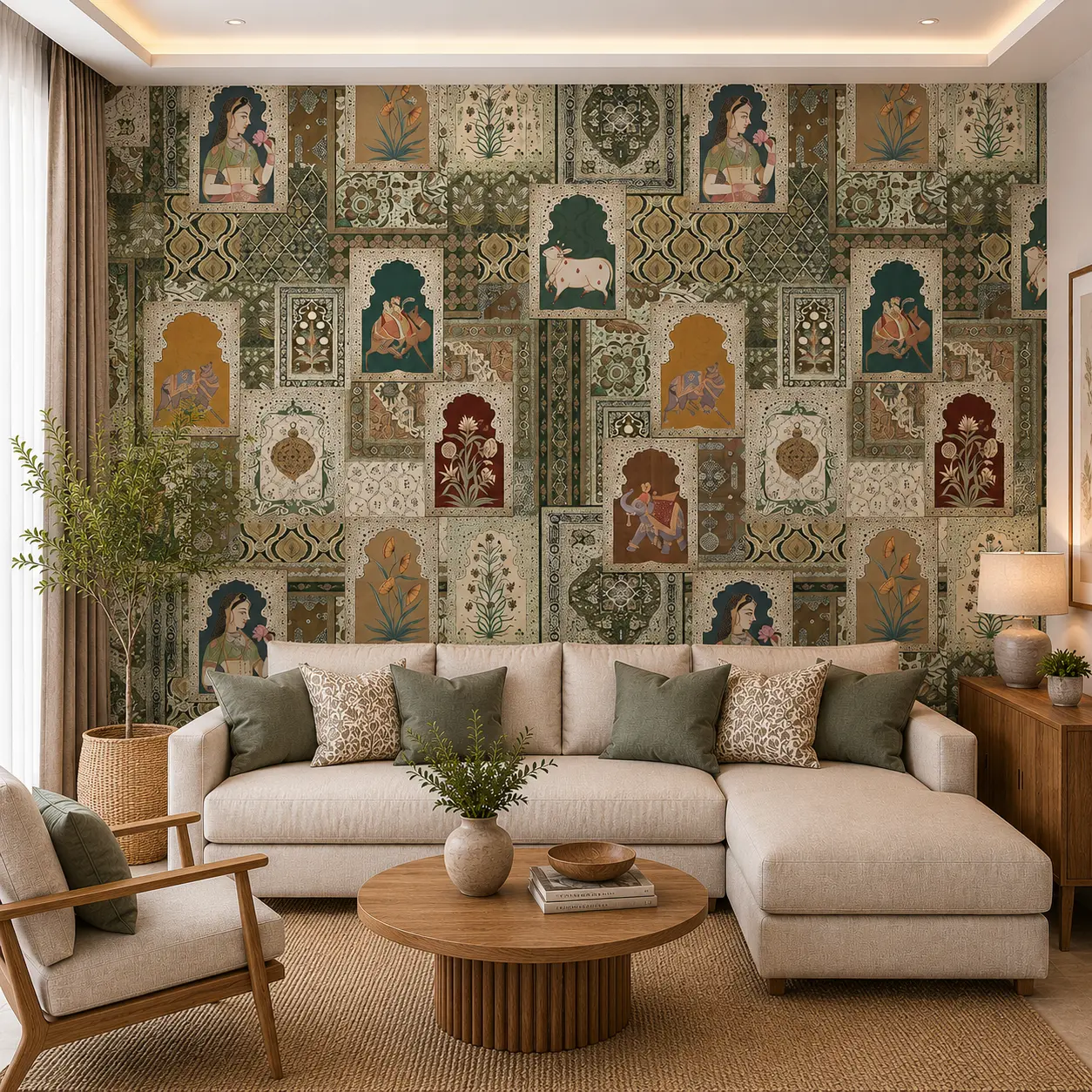 Vintage Indian Mughal Heritage Patchwork Wallpaper 1 Vintage Indian Mughal Heritage Patchwork Wallpaper