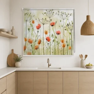 Wildflower Meadow Floral Printed Roller Blind for Kitchen