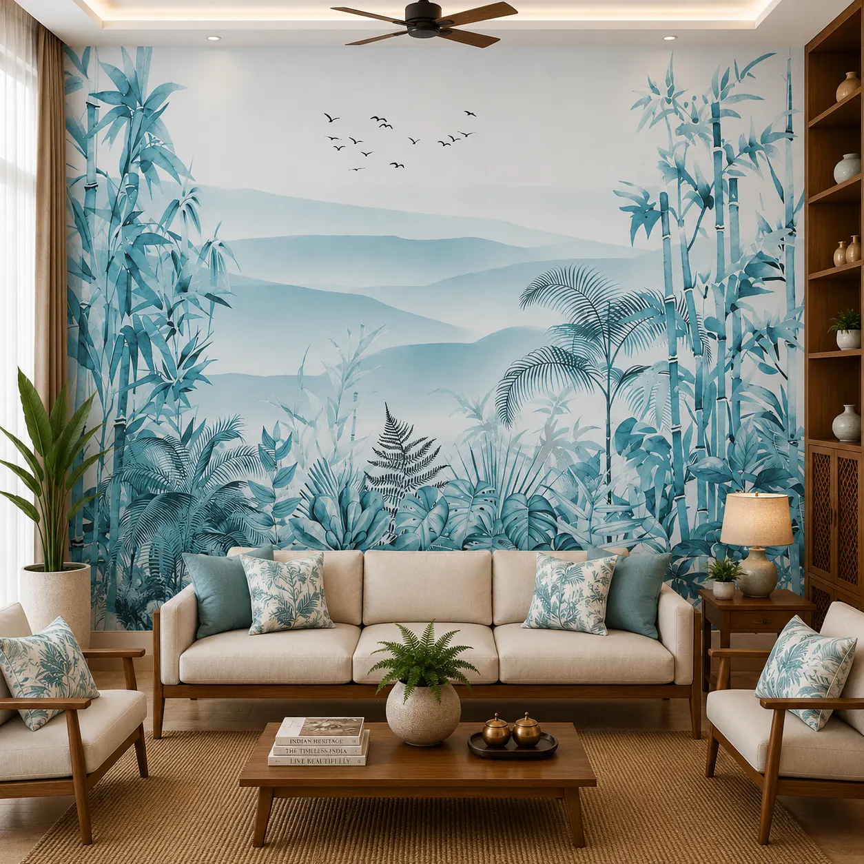 Blue Bamboo Tropical Mountain Wallpaper 1 Blue Bamboo Tropical Mountain Wallpaper