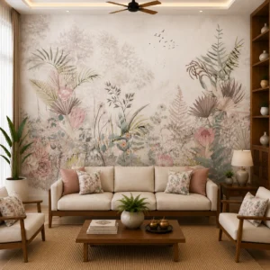Blush & Sage Botanical Floral Wallpaper