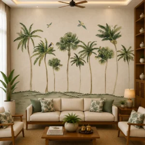 Coastal Jungle, Tropical Palm Tree Wallpaper