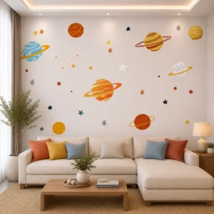 Colorful Space & Planets Kids Wallpaper for Kids