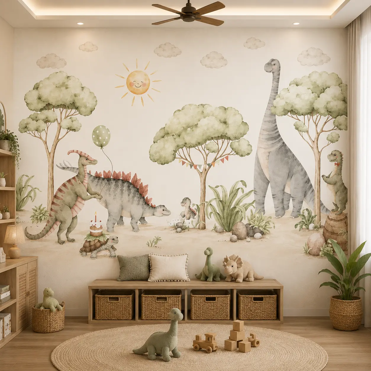 Dinosaur Nursery Wallpaper with Cute Dino Adventure Theme 1 Dinosaur Nursery Wallpaper with Cute Dino Adventure Theme