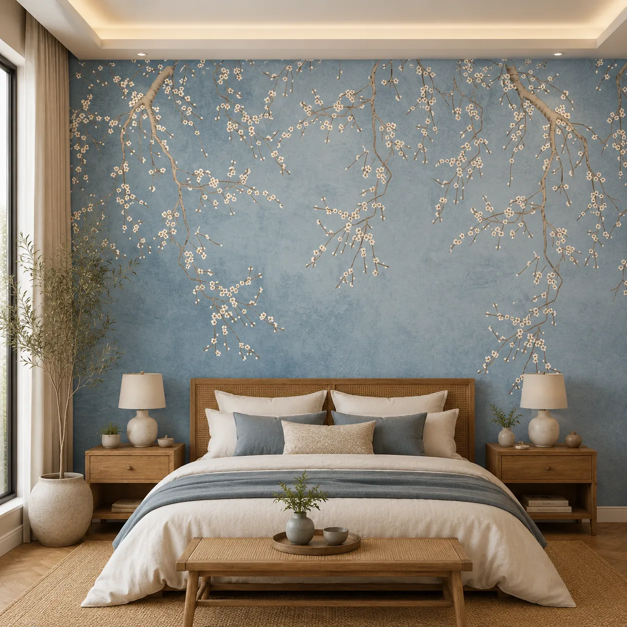 Floral, Japanese Blue Cherry Blossom Wallpaper 1 Floral, Japanese Blue Cherry Blossom Wallpaper