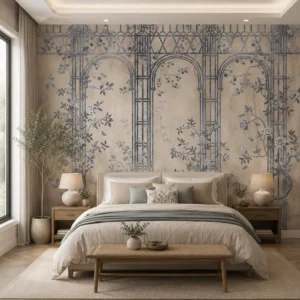 Floral, Vintage Garden Arch Wallpaper