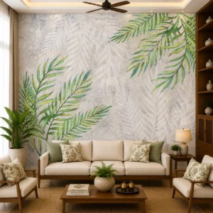 Green Jungle, Tropical Palm Leaf Wallpaper
