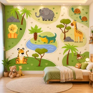 Jungle Animal Safari Animal Wallpaper for Kids