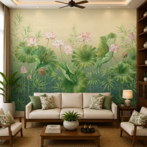 Lotus Pond Garden Wallpaper