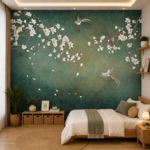 Magnolia Blossom & Birds Wallpaper