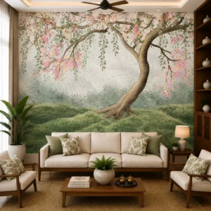 Pink Blossom Tree Botanical Wallpaper