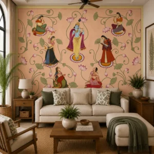 Radha krishna, Indian Heritage Lotus & Musician Wallpaper
