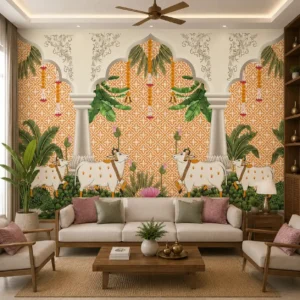 Traditional Indian Cow Pichwai Wallpaper for Temple