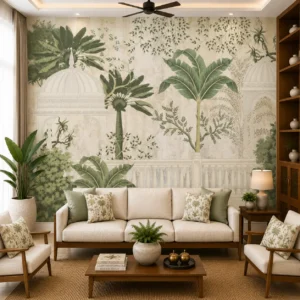 Tropical Palace Garden Wallpaper