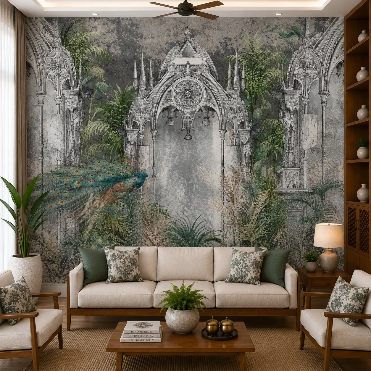 Vintage, Gothic Peacock Garden Wallpaper 1 Vintage, Gothic Peacock Garden Wallpaper