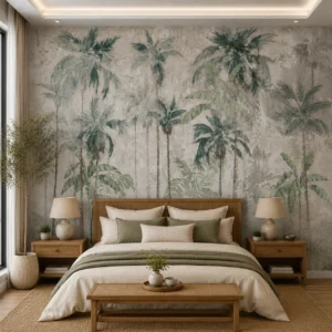 Vintage Tropical Palm Jungle Wallpaper