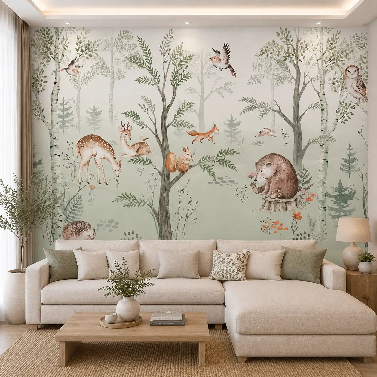 Woodland Forest Animal Kids Room Wallpaper 1 Woodland Forest Animal Kids Room Wallpaper